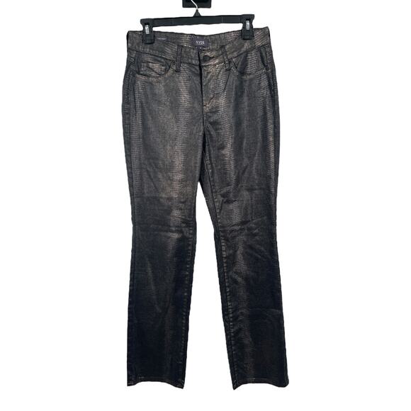 NYDJ jeans Marilyn Coated Straight Leg size 4 - Picture 1 of 7